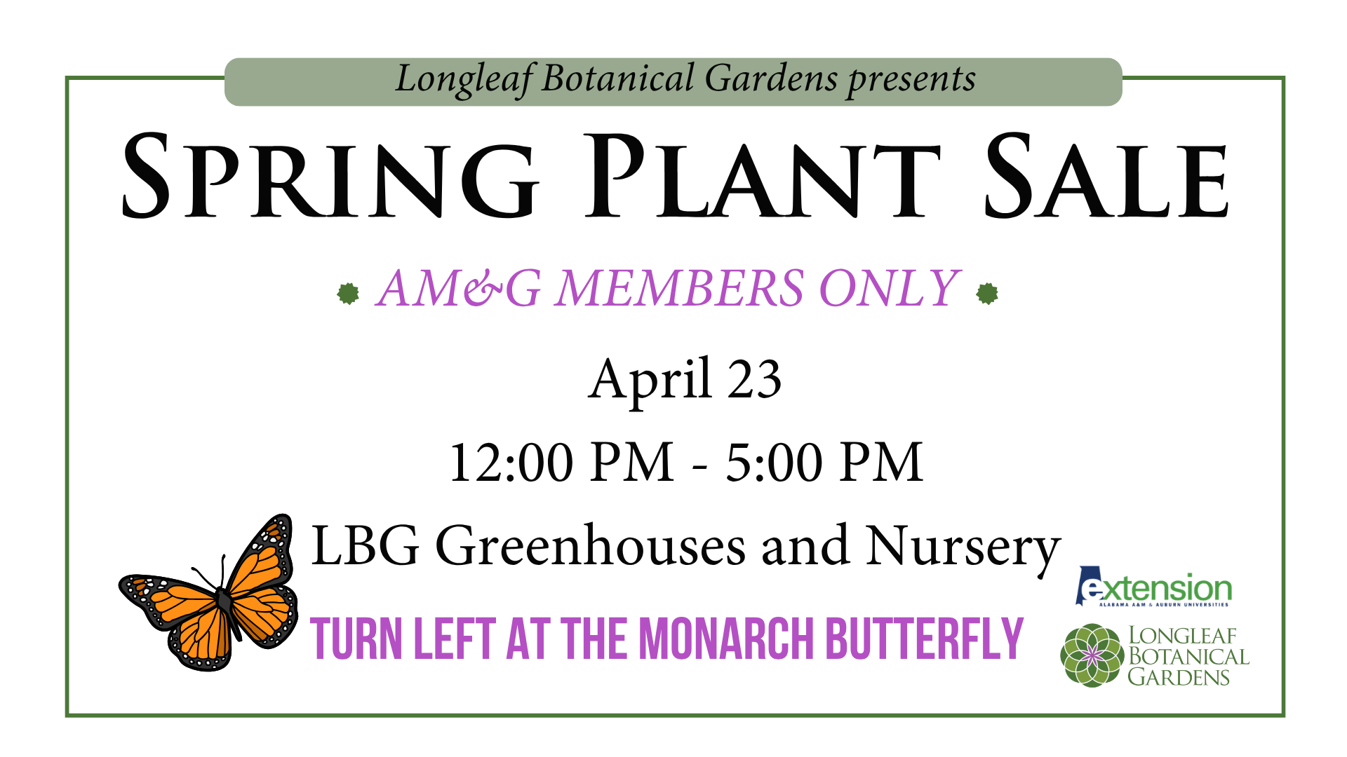 AM&G Member’s Only Spring Plant Sale